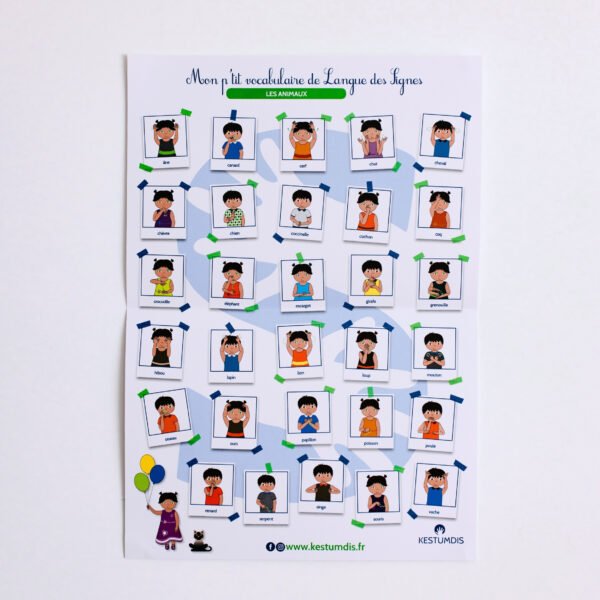 Affiche Mon P'tit Vocabulaire des animaux - Langue des Signes